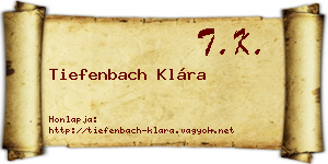 Tiefenbach Klára névjegykártya
