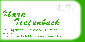 klara tiefenbach business card